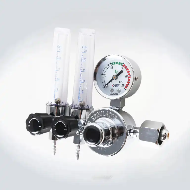 Argon Gas Regulator with Two Flowmeter on One Side2