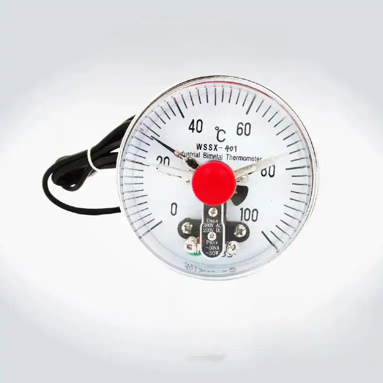 Electrical Contact Bimetal Thermometer Биметаллический термометр с электрическим контактом ميزان الحرارة الكهربائي ثنائي المعدن الملامس