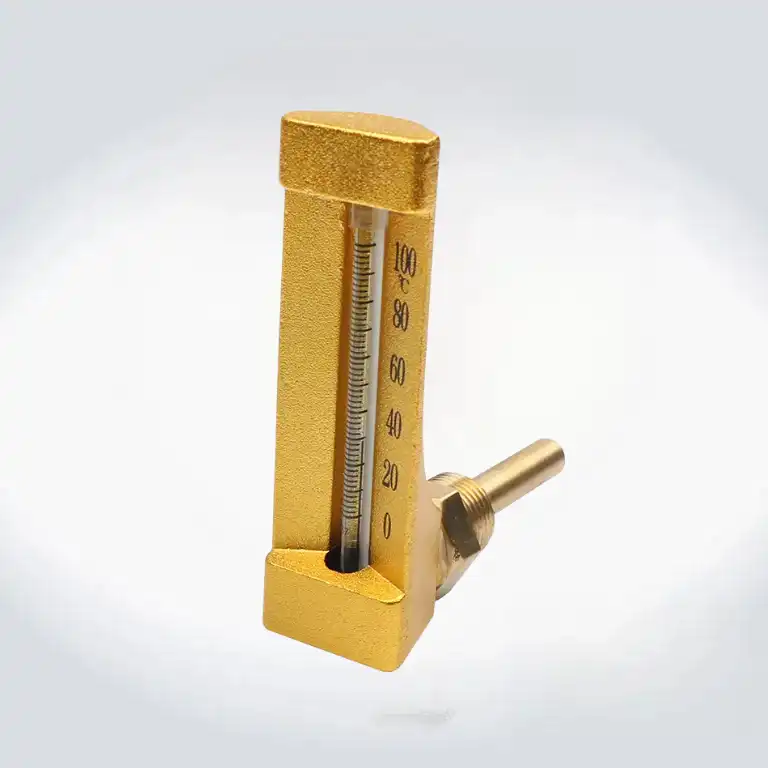 Straight and Angle Type Metal Cased Glass Tube Thermometer3
