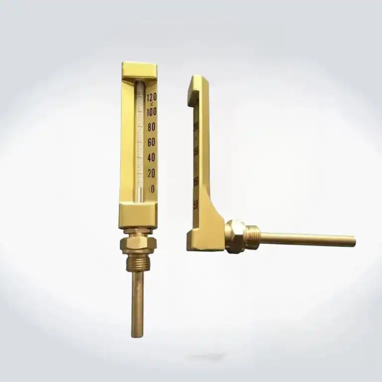 Straight and Angle Type Metal Cased Glass Tube Thermometer4